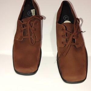 Rockport Womens Brown 7 1/2 Suede Oxfords Business Casual Lace Up Slip Resistant
